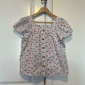 Gap floral square neck blouse